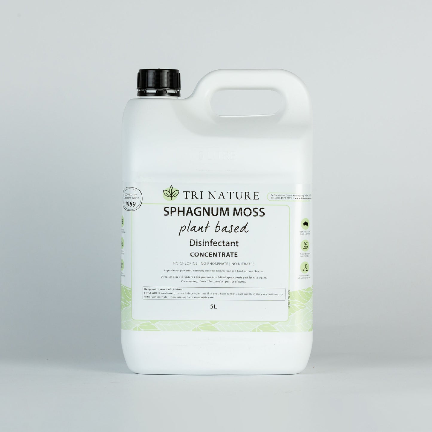 Tri Nature Sphagnum Moss Disinfectant -Spearmint & Musk (CONCENTRATE) 5 Litres