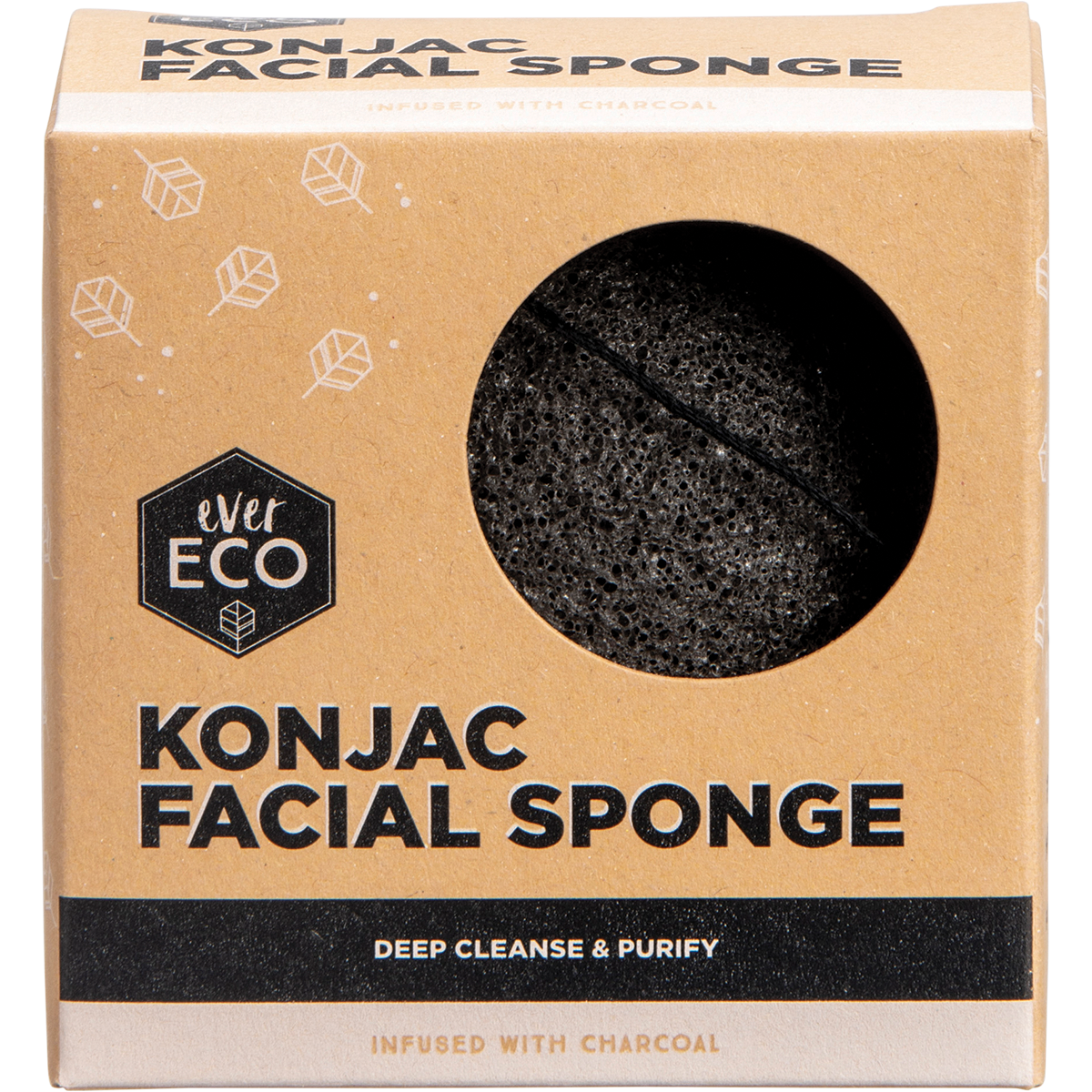 Konjac Facial Sponge by Ever Eco - Charcoal