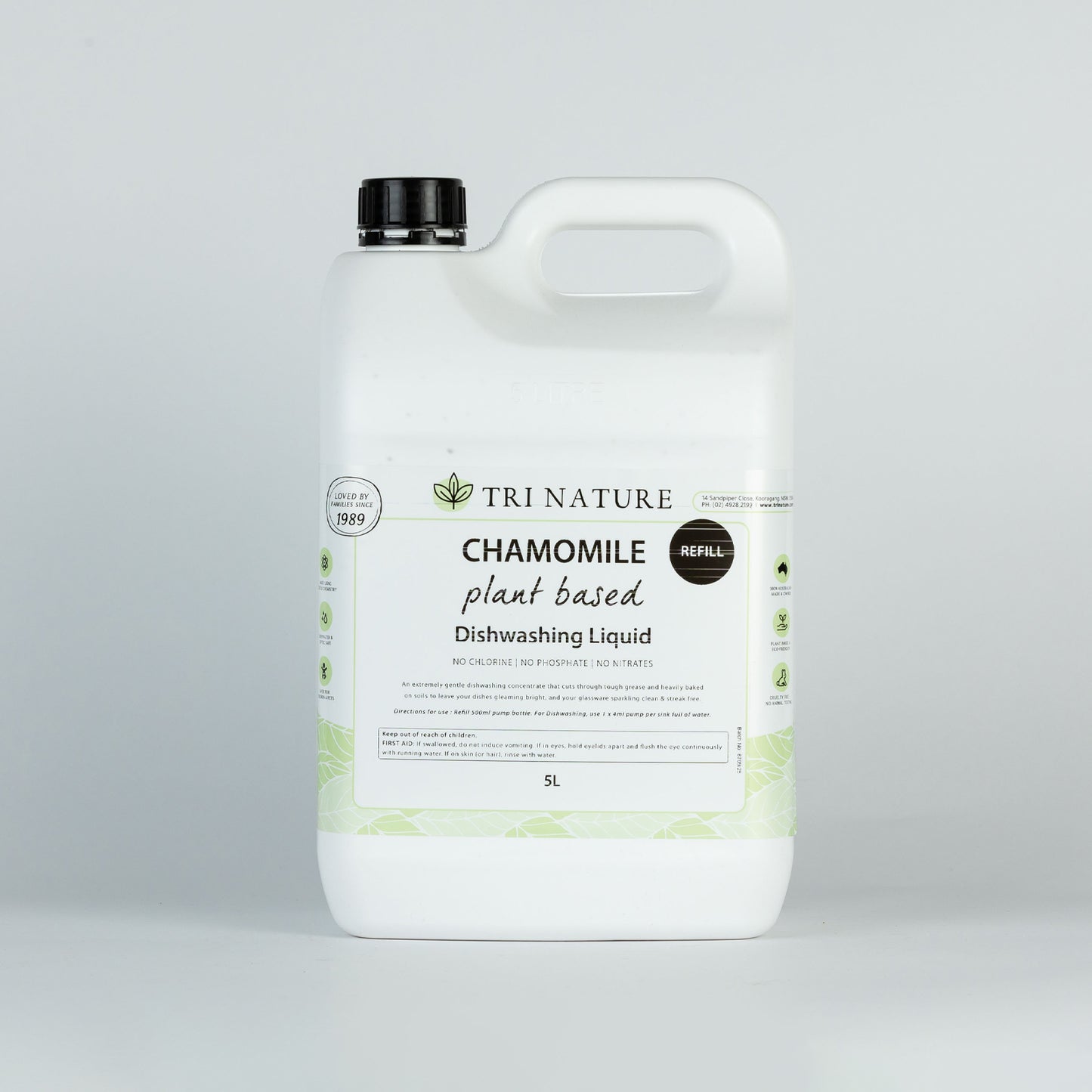 Tri Nature Chamomile Dish washing Liquid - 5 litre Bulk Bottle