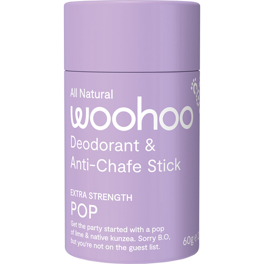 Woohoo Natural Deodorant & Anti-Chafe Stick - POP - 60g
