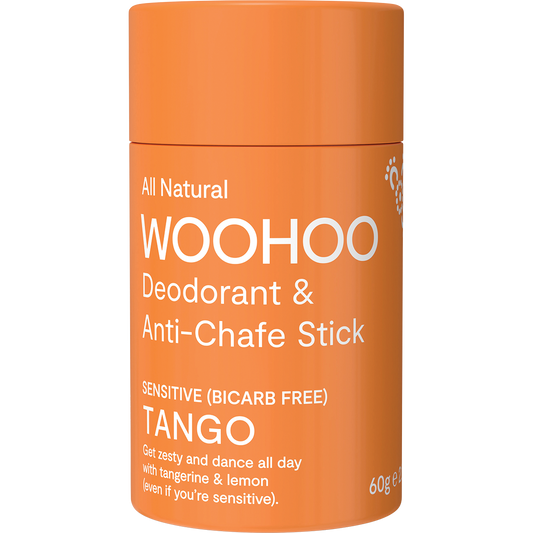 Woohoo Natural Deodorant & Anti-Chafe Stick Tango (Sensitive Bicarb Free) 60g