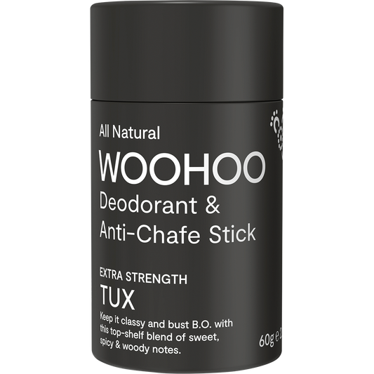 Woohoo Natural Deodorant & Anti-Chafe Stick Tux (Extra Strength) 60g