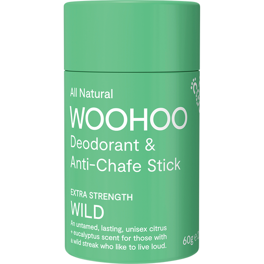 Woohoo Natural Deodorant & Anti-Chafe Stick Wild (Ultra Strength Unisex) 60g